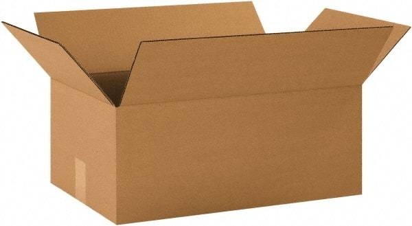 Made in USA - 12" Wide x 20" Long x 8" High Rectangle Corrugated Shipping Box - 1 Wall, Kraft (Color), 65 Lb Capacity - Americas Tooling