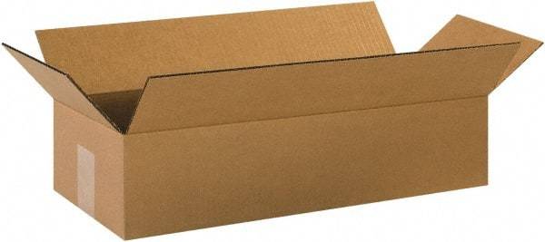 Made in USA - 8" Wide x 20" Long x 4" High Rectangle Corrugated Shipping Box - 1 Wall, Kraft (Color), 65 Lb Capacity - Americas Tooling