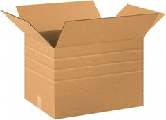 Made in USA - 12" Wide x 20" Long x 12" High Rectangle Multi-Depth Box - 1 Wall, Kraft (Color), 65 Lb Capacity - Americas Tooling