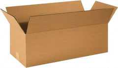 Made in USA - 10" Wide x 24" Long x 8" High Rectangle Corrugated Shipping Box - 1 Wall, Kraft (Color), 65 Lb Capacity - Americas Tooling