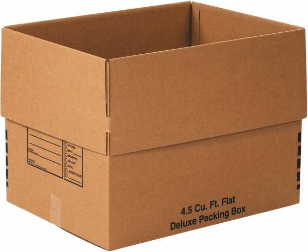 Made in USA - 18" Wide x 24" Long x 18" High Rectangle Moving Boxes - 1 Wall, Kraft (Color), 65 Lb Capacity - Americas Tooling