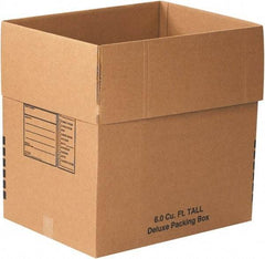 Made in USA - 18" Wide x 24" Long x 24" High Rectangle Moving Boxes - 1 Wall, Kraft (Color), 65 Lb Capacity - Americas Tooling