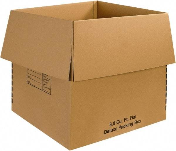 Made in USA - 24" Wide x 24" Long x 24" High Square Moving Boxes - 1 Wall, Kraft (Color), 65 Lb Capacity - Americas Tooling