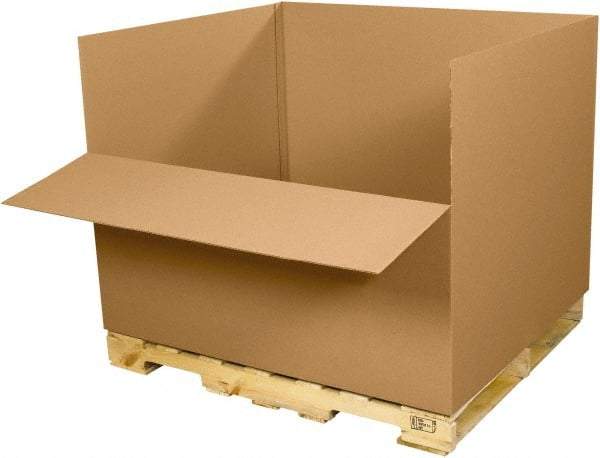 Made in USA - 40" Wide x 48" Long x 36" High Rectangle Heavy Duty Corrugated Box - 1 Wall, Kraft (Color), 120 Lb Capacity - Americas Tooling