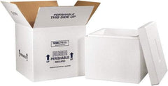 Made in USA - 16-3/4" Wide x 16-3/4" Long x 15" High Rectangle Insulated Box - 1 Wall, White - Americas Tooling