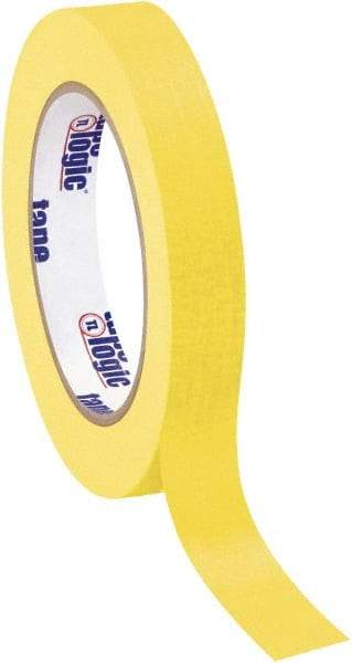 Tape Logic - 3/4" Wide x 60 Yd Long Yellow Crepe Paper Masking Tape - 4.9 mil Thick - Americas Tooling