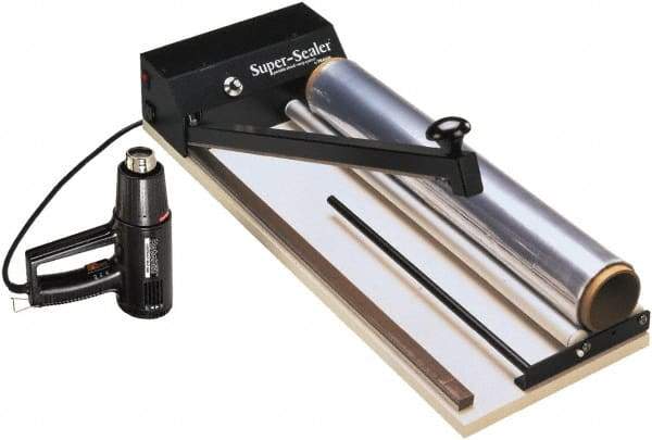 Made in USA - 40" Wide, Portable Shrink Wrap System - Contains Bar Sealer, Variable Temp Heat Gun, 36"x100 Roll of 75 Gauge PVC Shink Film, 1 Super Sealer Service Kit - Americas Tooling