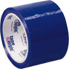 Tape Logic - 3" x 55 Yd Blue Acrylic Adhesive Packaging Tape - Polypropylene Film Backing, 2.2 mil Thick, 21.4 Lb Tensile Strength - Americas Tooling