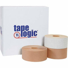 Tape Logic - 3" x 150 Yd White Water Activated Adhesive Packaging Tape - Paper Backing, 5 mil Thick - Americas Tooling