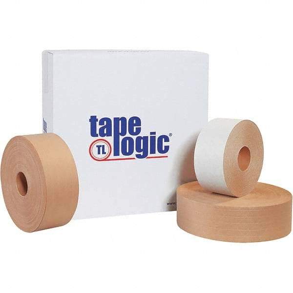 Tape Logic - 3" x 200 Yd Kraft Water Activated Adhesive Packaging Tape - Paper Backing, 5 mil Thick - Americas Tooling