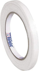 Tape Logic - 3/8" x 60 Yd Clear Hot Melt Adhesive Strapping Tape - Polypropylene Film Backing, 3.9 mil Thick, 100 Lb Tensile Strength - Americas Tooling