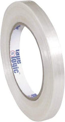 Tape Logic - 1/2" x 60 Yd Clear Hot Melt Adhesive Strapping Tape - Polypropylene Film Backing, 5.1 mil Thick, 275 Lb Tensile Strength - Americas Tooling