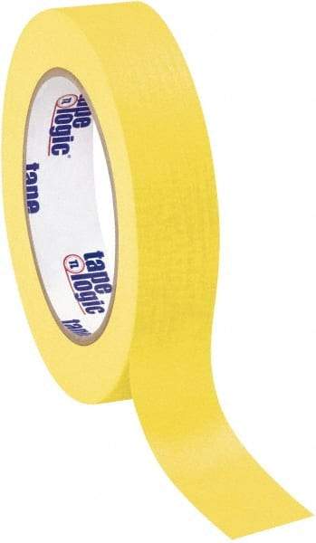 Tape Logic - 1" Wide x 60 Yd Long Yellow Crepe Paper Masking Tape - 4.9 mil Thick - Americas Tooling