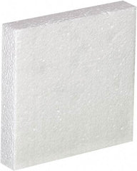 Made in USA - 6" Long x 6" Wide x 1" High x 1" Thick Polystyrene Foam - White, Case - Americas Tooling