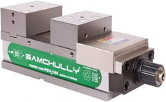 Samchully - 160mm Jaw Width, 160mm Jaw Opening Capacity, Horizontal Stationary Machine Vise - Manual Operation, 1 Station, 455.5mm Long x 58.4mm Deep, 60mm Jaw Height, Alloy Steel - Americas Tooling