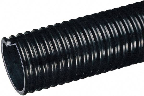 Kuriyama of America - 8" ID x 9.18" OD, 30 Max psi, 28 In. Hg, Dry Material Handling & Transfer Hose - Polyurethane Liner, PVC Cover, -40 to 150°F, 18" Bend Radius, 20' Coil Length, Black - Americas Tooling