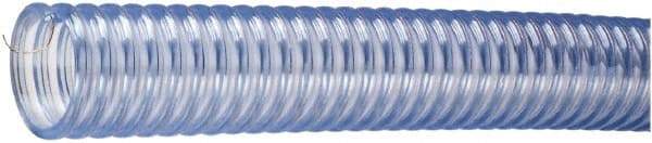 Kuriyama of America - 4" ID x 4.72" OD, 35 Max psi, 28 In. Hg, Dry Material Handling & Transfer Hose - PVC with Grounding Wire, -4 to 150°F, 10" Bend Radius, 50' Coil Length, Transparent - Americas Tooling