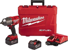 Milwaukee Tool - 1/2" Drive 18 Volt Pistol Grip Cordless Impact Wrench & Ratchet - 1,800 RPM, 0 to 2,400 BPM, 750 Ft/Lb Torque, 2 Lithium-Ion Batteries Included - Americas Tooling