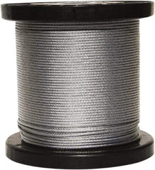 Loos & Co. - 3/16" x 1/8" Diam, Steel Wire Rope - 2,000 Lb Breaking Strength, 7 x 19, Vinyl Coating - Americas Tooling