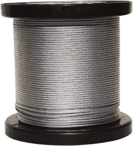 Loos & Co. - 3/16" x 1/8" Diam, Steel Wire Rope - 2,000 Lb Breaking Strength, 7 x 19, Vinyl Coating - Americas Tooling