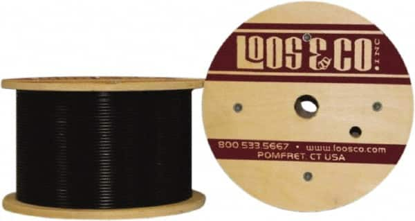 Loos & Co. - 1/16" x 3/64" Diam, Steel Wire Rope - 270 Lb Breaking Strength, 7 x 7, Vinyl Coating - Americas Tooling