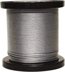 Loos & Co. - 1/4" x 3/16" Diam, Steel Wire Rope - 3,700 Lb Breaking Strength, 7 x 19, Vinyl Coating - Americas Tooling