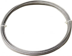 Loos & Co. - 1/8" x 3/32" Diam, Galvanized Steel Wire Rope - 920 Lb Breaking Strength, 7 x 7, Vinyl Coating - Americas Tooling