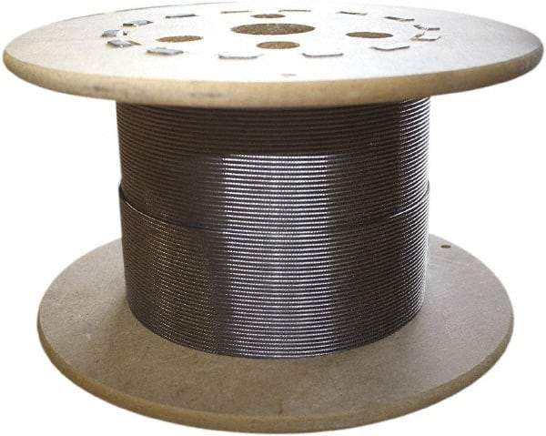 Loos & Co. - 3/16" x 1/8" Diam, Steel Wire Rope - 1,760 Lb Breaking Strength, 7 x 19, Vinyl Coating - Americas Tooling