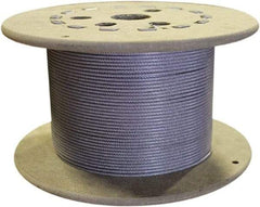 Loos & Co. - 3/16" x 1/8" Diam, Galvanized Steel Wire Rope - 2,000 Lb Breaking Strength, 7 x 19, Nylon Coating - Americas Tooling