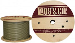 Loos & Co. - 500' Long, 1/8" x 3/32" Diam, Galvanized Steel Wire Rope - 920 Lb Breaking Strength, 7 x 7, Nylon Coating - Americas Tooling