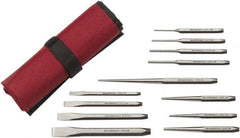 GearWrench - 12 Piece Center Punch, Cold Chisel, Starter & Long Taper Punch Set - 1/4 to 5/8" Chisel, 3/8 to 1/2" Punch, Hex Shank - Americas Tooling