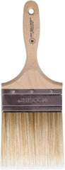 Wooster Brush - 4" Flat Polyester Wall Brush - 3-15/16" Bristle Length, 5-3/8" Wood Beavertail Handle - Americas Tooling