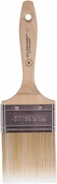 Wooster Brush - 3" Flat Polyester Varnish Brush - 2-15/16" Bristle Length, 5-9/16" Wood Beavertail Handle - Americas Tooling