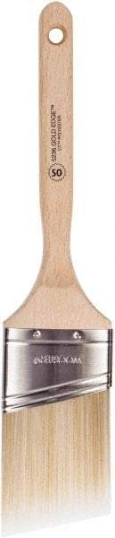 Wooster Brush - 2-1/2" Oval/Angle Polyester Angular Brush - 2-15/16" Bristle Length, 6-5/8" Wood Fluted Handle - Americas Tooling