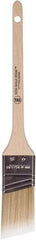 Wooster Brush - 1-1/2" Angled Polyester Angular Brush - 2-3/16" Bristle Length, 6-1/2" Wood Fluted Handle - Americas Tooling