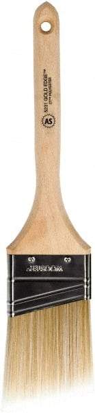 Wooster Brush - 2-1/2" Angled Polyester Angular Brush - 2-15/16" Bristle Length, 6-13/16" Wood Fluted Handle - Americas Tooling