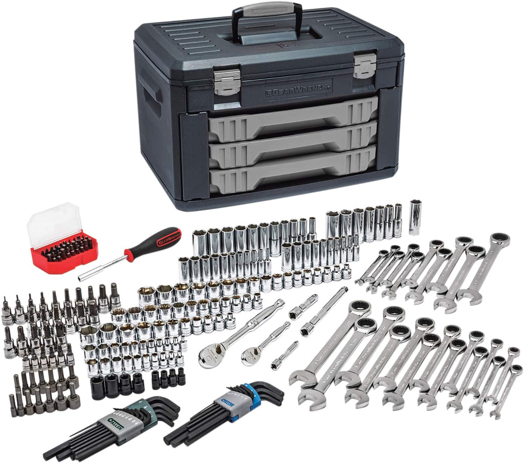 GearWrench - 232 Piece 1/4 & 3/8" Drive Mechanic's Tool Set - Comes in Blow Molded Case with 3 Drawers - Americas Tooling