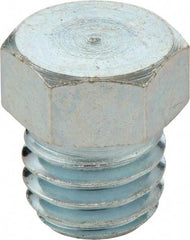 Umeta - Straight Head Angle, M8x1 Metric Steel Plug-Style Grease Fitting - 9mm Hex, 8.5mm Overall Height - Americas Tooling