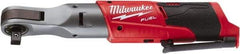 Milwaukee Tool - 1/2" Drive 12 Volt Pistol Grip Cordless Impact Wrench & Ratchet - 175 RPM, 60 Ft/Lb Torque, Lithium-Ion Batteries Not Included - Americas Tooling