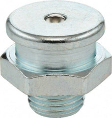 Umeta - Straight Head Angle, 1/2-14 BSPP Steel Button-Head Grease Fitting - 22mm Hex, 21.5mm Overall Height - Americas Tooling