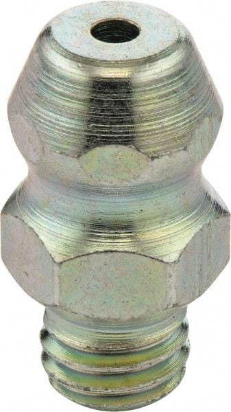 Umeta - Straight Head Angle, M6x1.0 UNF-2A Steel Standard Grease Fitting - 1/2" Overall Height - Americas Tooling