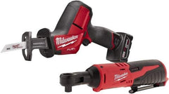 Milwaukee Tool - 12V, 0 to 3,000 SPM, Cordless Reciprocating Saw - 5/8" Stroke Length, 12" Saw Length, 1 Lithium-Ion Battery Included - Americas Tooling