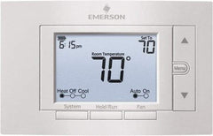 White-Rodgers - 50 to 99°F, 2 Heat, 2 Cool, Digital Programmable Multi-Stage Thermostat - 20 to 30 Volts, 1.77" Inside Depth x 1.77" Inside Height x 5-1/4" Inside Width, Horizontal Mount - Americas Tooling