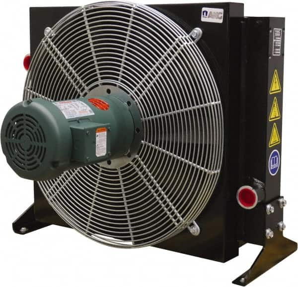 AKG Thermal Systems - SAE #20, 1 Fan Mount, Liquid-To-Air Aluminum Brazed Process Equipment Heat Exchanger - Oil Cooler, Ethylene Glycol/Water Mixture Cooler, 25.89" High x 30.31" Wide x 19.5" Deep, 250°F Max - Americas Tooling