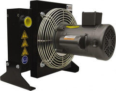 AKG Thermal Systems - SAE #16, 1 Fan Mount, Liquid-To-Air Aluminum Brazed Process Equipment Heat Exchanger - Oil Cooler, Ethylene Glycol/Water Mixture Cooler, 15.91" High x 15.75" Wide x 14.5" Deep, 250°F Max - Americas Tooling