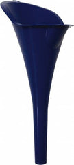 Funnel King - 1 Qt Capacity Polyethylene Funnel - 3-1/2" Mouth OD, 13/16" Tip OD, 11" Straight Spout, Blue - Americas Tooling