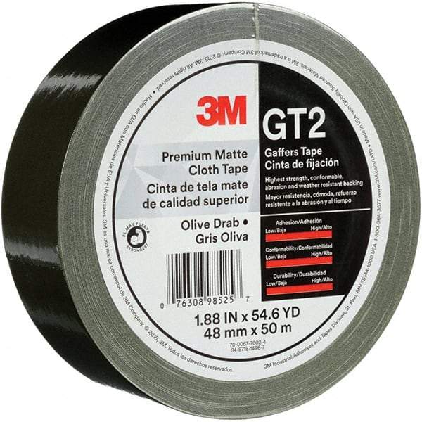 3M - 2" x 50m Red Gaffers Tape - 11 mil, Rubber Adhesive, Cotton Cloth Backing, Series GT2 - Americas Tooling