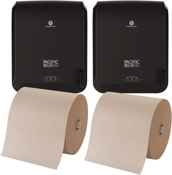 Georgia Pacific - Hard Roll of 1 Ply Brown Paper Towels - 7-7/8" Wide, 1,150' Roll Length, (2) 13 x 9 x 16 Mechanical Dispenser - Americas Tooling