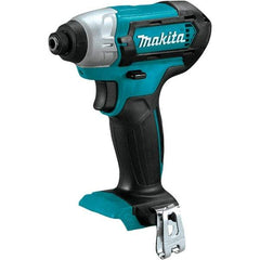 Makita - 12 Volt, 1/4" Drive, 80 Ft/Lb Torque, Cordless Impact Driver - Pistol Grip Handle, 2600 RPM, Lithium-Ion, Bare Tool - Americas Tooling