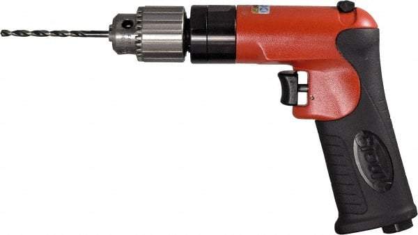 Sioux Tools - 1/4" Reversible Keyed Chuck - Pistol Grip Handle, 1,800 RPM, 12 LPS, 0.5 hp, 90 psi - Americas Tooling